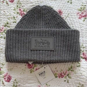 NWT Coach Charcoal Knit Beanie